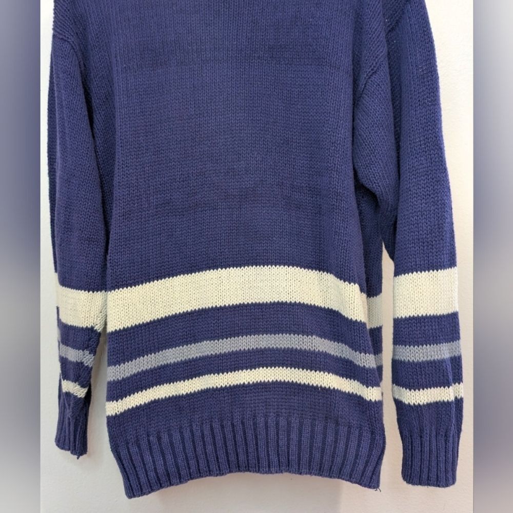 VTG Dallas Cowboys 80s 90s Sporty Athletic Fan Preppy Cozy Retro Knit Sweater L - Picture 7 of 8